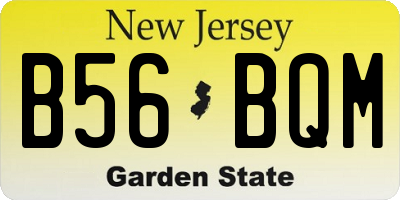 NJ license plate B56BQM