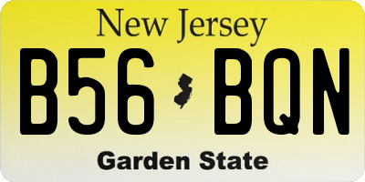 NJ license plate B56BQN