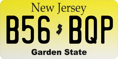 NJ license plate B56BQP