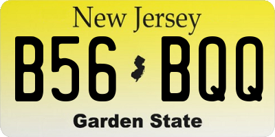 NJ license plate B56BQQ