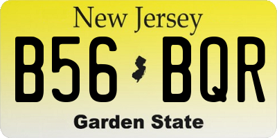 NJ license plate B56BQR