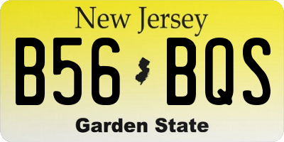 NJ license plate B56BQS