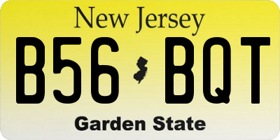 NJ license plate B56BQT