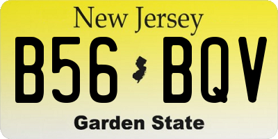 NJ license plate B56BQV