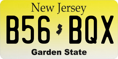 NJ license plate B56BQX