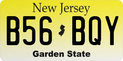 NJ license plate B56BQY