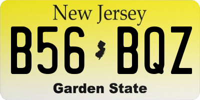 NJ license plate B56BQZ