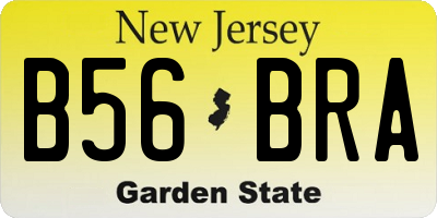 NJ license plate B56BRA