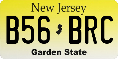 NJ license plate B56BRC