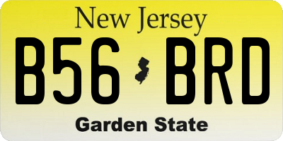NJ license plate B56BRD