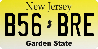 NJ license plate B56BRE