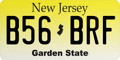 NJ license plate B56BRF