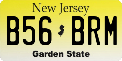 NJ license plate B56BRM