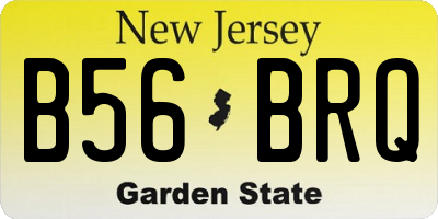 NJ license plate B56BRQ