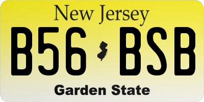 NJ license plate B56BSB