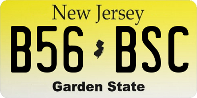 NJ license plate B56BSC