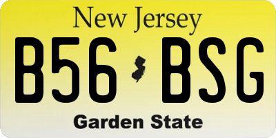 NJ license plate B56BSG