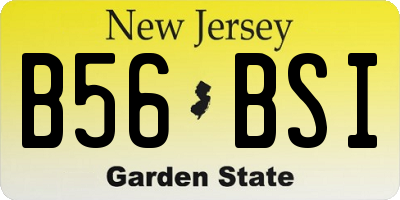NJ license plate B56BSI