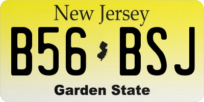 NJ license plate B56BSJ