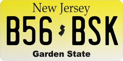 NJ license plate B56BSK