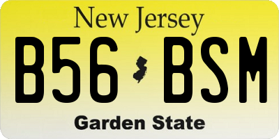 NJ license plate B56BSM