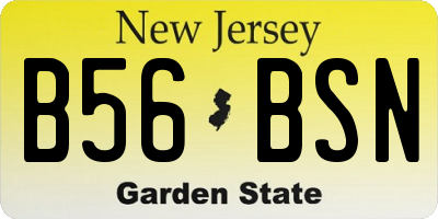 NJ license plate B56BSN