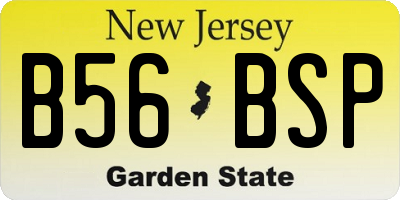 NJ license plate B56BSP