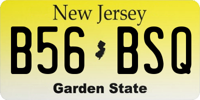 NJ license plate B56BSQ