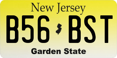 NJ license plate B56BST