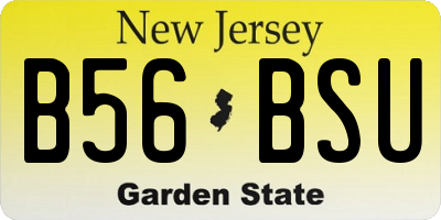 NJ license plate B56BSU