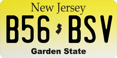 NJ license plate B56BSV