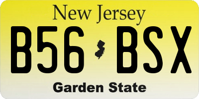 NJ license plate B56BSX