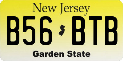 NJ license plate B56BTB