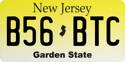 NJ license plate B56BTC