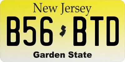 NJ license plate B56BTD
