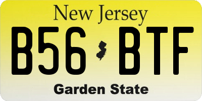 NJ license plate B56BTF