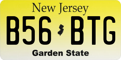 NJ license plate B56BTG