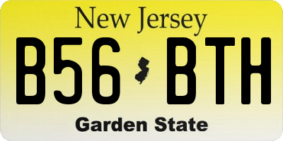 NJ license plate B56BTH