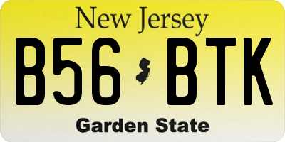NJ license plate B56BTK