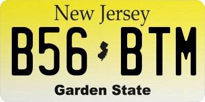 NJ license plate B56BTM
