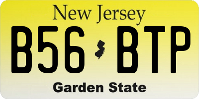 NJ license plate B56BTP