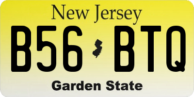 NJ license plate B56BTQ