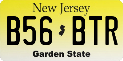 NJ license plate B56BTR