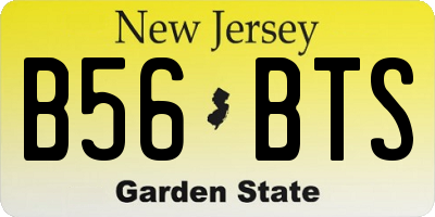 NJ license plate B56BTS