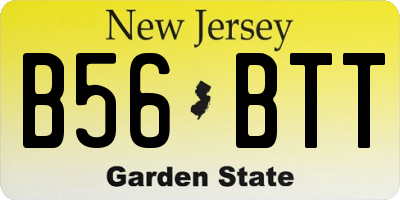 NJ license plate B56BTT