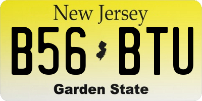 NJ license plate B56BTU