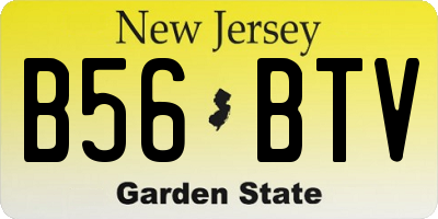 NJ license plate B56BTV