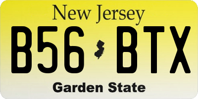 NJ license plate B56BTX