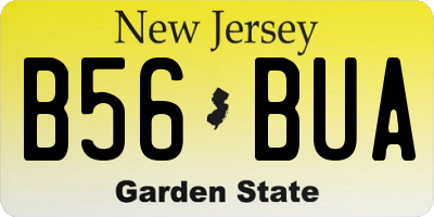 NJ license plate B56BUA