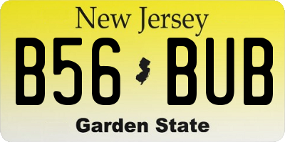 NJ license plate B56BUB